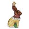 Old World Christmas 4.25 In Chocolate Easter Bunny Tree Ornament , Ornament Foiled Sitting Pink Bow